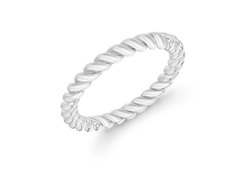 STG RHODIUMED TWIST BAND