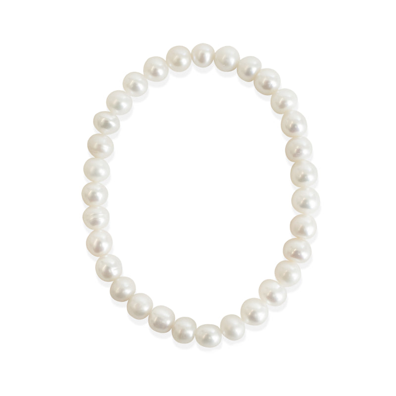 FWP 6.7MM WHITE POTATO ELASTIC BRACELET