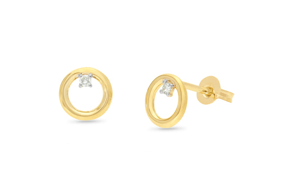 9CT YELLOW GOLD LAB GROWN DIAMOND EARRINGS