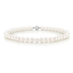 9.5-10.5MM WHITE PEARL STRAND KNOTTED WITH MC12 CLASP