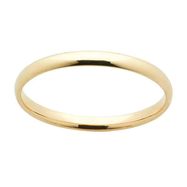 9CT HALF ROUND PLAIN BAND MEDIUM WEIGHT
