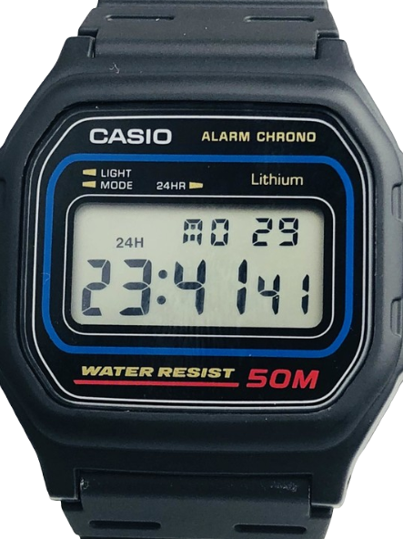 Casio Mens Digital Watch Alarm Chrono 50M  W59-1V