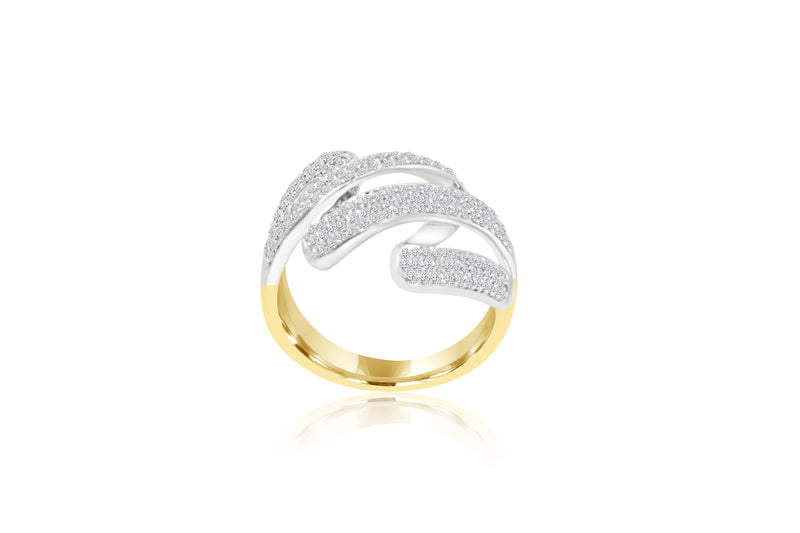 18k Yellow Gold & White Gold 2-tone multi-diamond ring