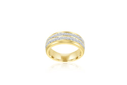 18k Yellow Gold Double Channel Diamond Ring