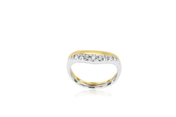 18k Yellow Gold & White Gold 2-tone Wishbone Diamond Ring