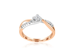 9k Rose Gold / White Gold Diamond Ring