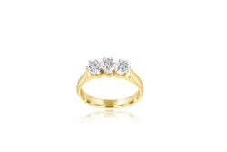 9k 2-tone 3-stone Diamond Ring