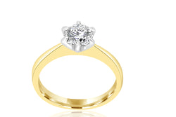 18k Yellow Gold Shank 6-Claw Set 1ct Solitaire Diamond Ring