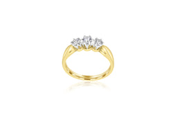 9k White Gold 3-stone Diamond Ring