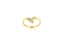18K Yellow Gold V Diamond Ring