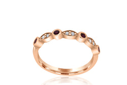 9k Rose Gold Ruby & Diamond Ring