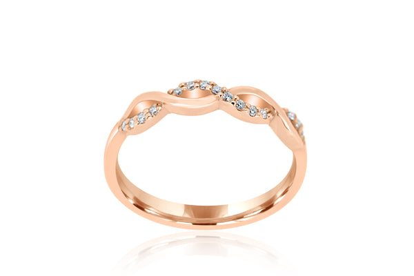 9k Rose Gold Diamond Ring