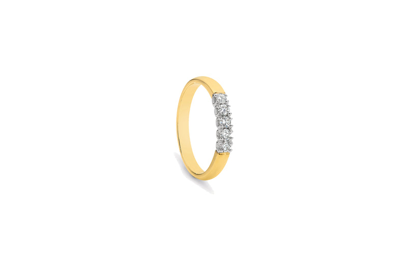 9k Yellow Gold & White Gold 2-tone Diamond Ring