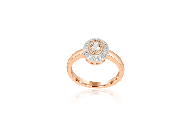9K Rose Gold Diamond-Accented Morganite ring