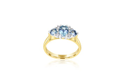 18k Yellow Gold Aquamarine & Diamond Dress Ring