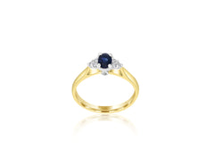 9k Yellow Gold & White Gold 2-tone Sapphire & Diamond ring