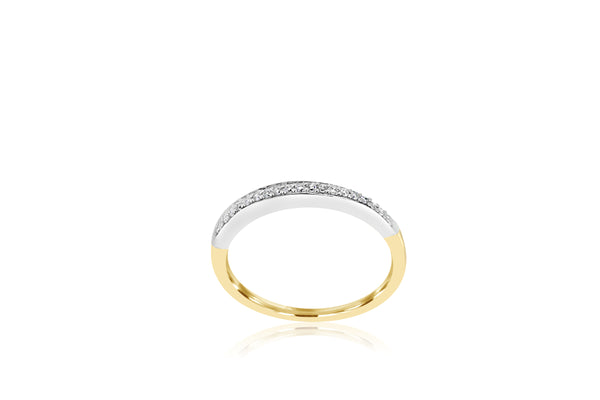 18k Yellow Gold & White Gold 2-tone 20-Stone  Diamond Ring
