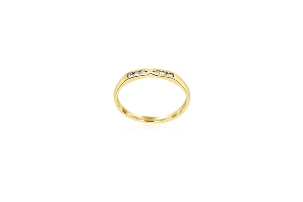 18k Yellow Gold X-over Channel Set Diamond Ring