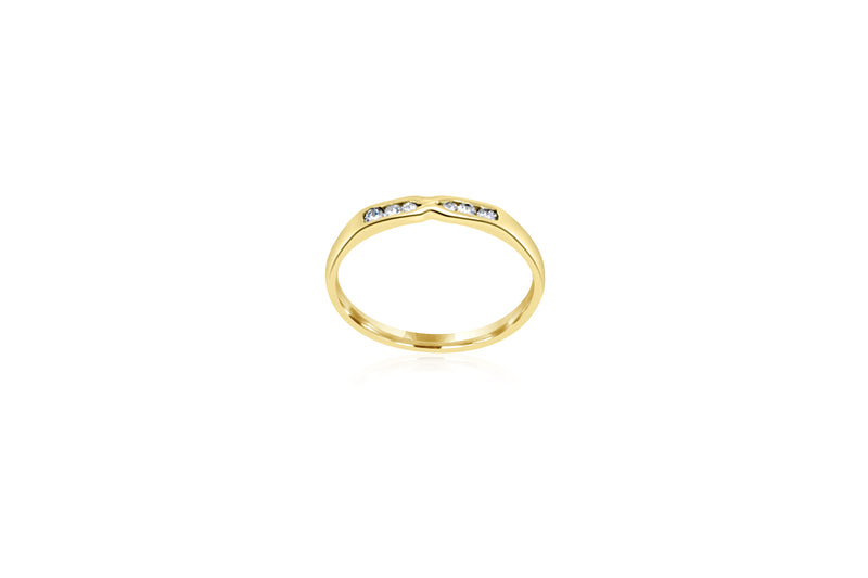 18k Yellow Gold X-over Channel Set Diamond Ring