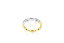 18k Yellow Gold & White Gold 2-tone 14-Stone channel set Diamond Ring