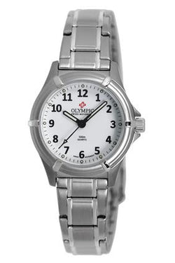 Olympic Ladies Watch Steel White 12 Fig B/let 100m Swiss Movt