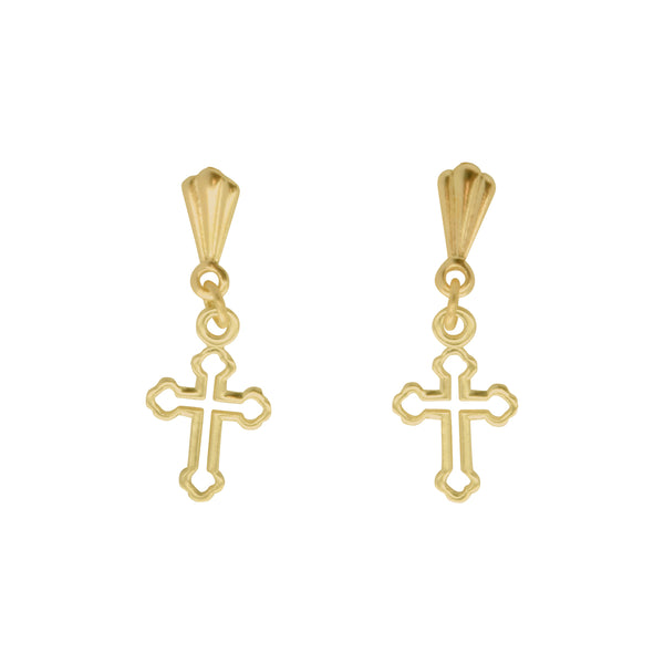 9k Yellow Gold Cross drop Earrings