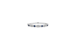 9ct White Gold Sapphire & Diamond Ring / Stacker