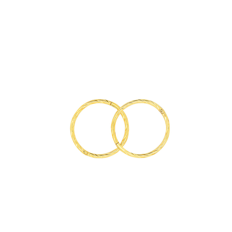 9k Yellow Gold 16mm Twist Sleepers / Earrings