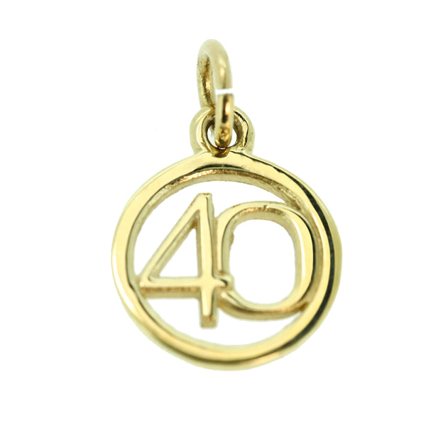 9ct '40' in Circle Charm