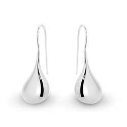 Stg Silver 40mm Teardrop Hook Earrings