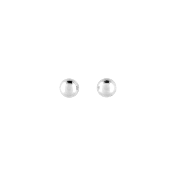 Stg Silver Ball Stud Earrings 5mm