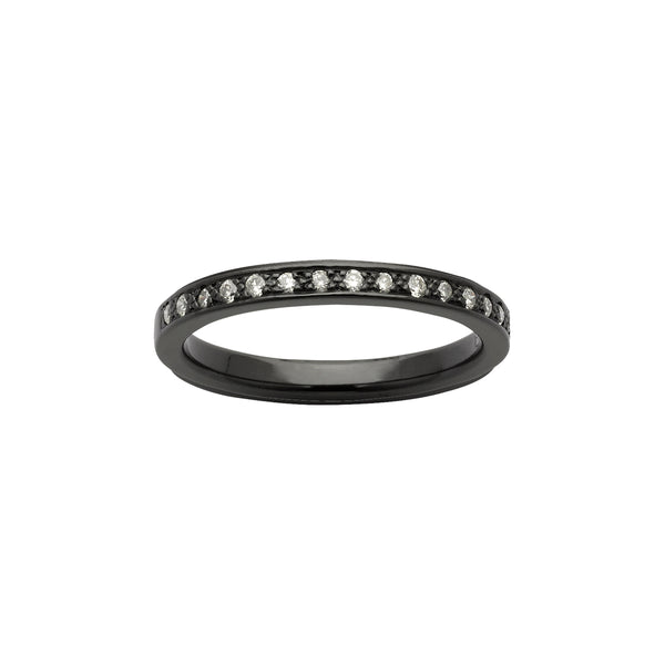 Black Zirconium Multi-stone Diamond Ring