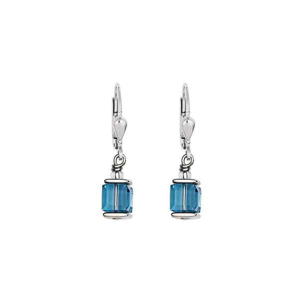 CL 0094/20-2000 Earrings St/St with Aqua Colour Swarovski Crystals & St/Stl Fitting