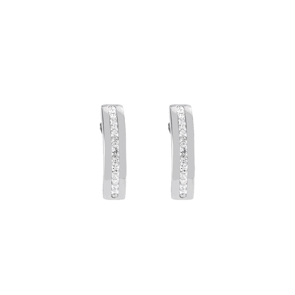 CL 0126/21-1800 Earrings St/St Pave Set Swarovski Crystals & St/Stl Fitting