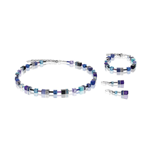 Coeur De Lion CL 2838/10-0708 St/St Blue/Purple Geo-Cubel Necklace