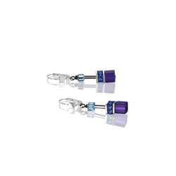 Coeur De Lion CL 2838/20-0708 Blue/Purple Geo-Cube St/Stl Earrings