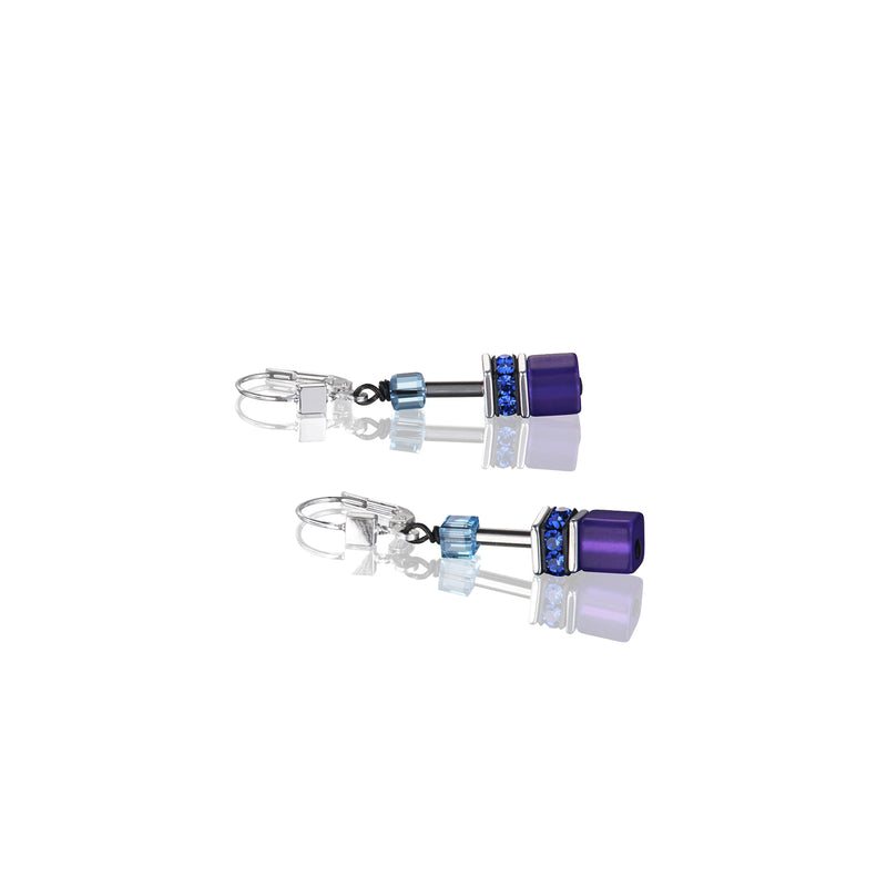 Coeur De Lion CL 2838/20-0708 Blue/Purple Geo-Cube St/Stl Earrings