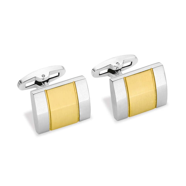CUDWORTH STAINLESS STEEL & GOLD PLATE CUFF LINKS