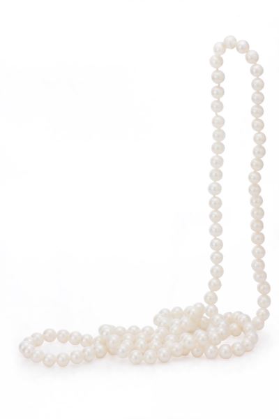 FW 7-7.5mm FW Semi-Potato Knotted pearl Strand with Clasp 90cm
