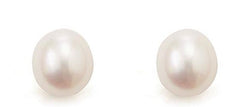 8.5-9mm White FW Drop Earrings  with STG Pearl Clip-on & Drop Fitting