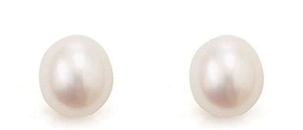 8.5-9mm White FW Drop Earrings  with STG Pearl Clip-on & Drop Fitting