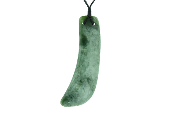 NZ greenstone large drops 90x25-30mm carved by J. Kerwin