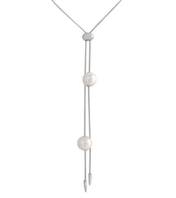 Stg FW White 8.5-9mm Pearl Drop with 30mm Dagger Drop Necklace