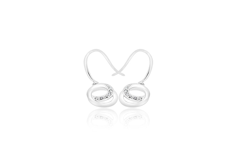 9k White Gold Drop Diamond Earrings