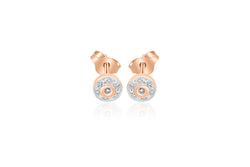 9k Rose Gold Diamond Stud Earrings