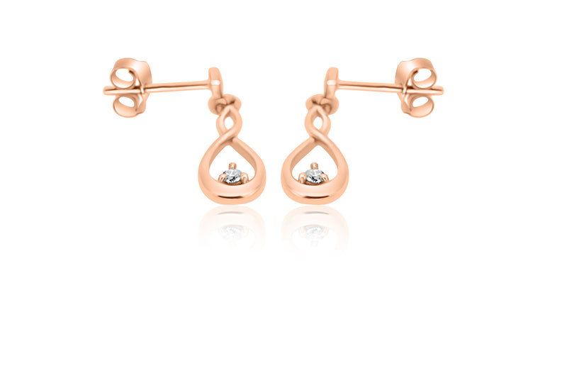 9k Rose Gold Diamond Earrings
