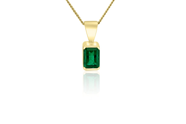 9k Yellow Gold 0.95ct emerald pendant