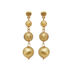 Dansk Tara Droplet Gold Colour Ion Plt Earrings with Surgical Steel 5.5cm