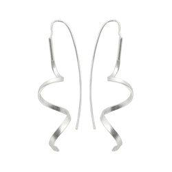 Dansk Tara Spinning, Silver Colour Ion Plated Earrings with Surgical Steel 6cm