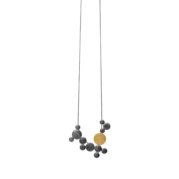 Dansk Vanity Dynamic Necklace Hematite & Gold Colour Ion Plt, 70cm Adjustable